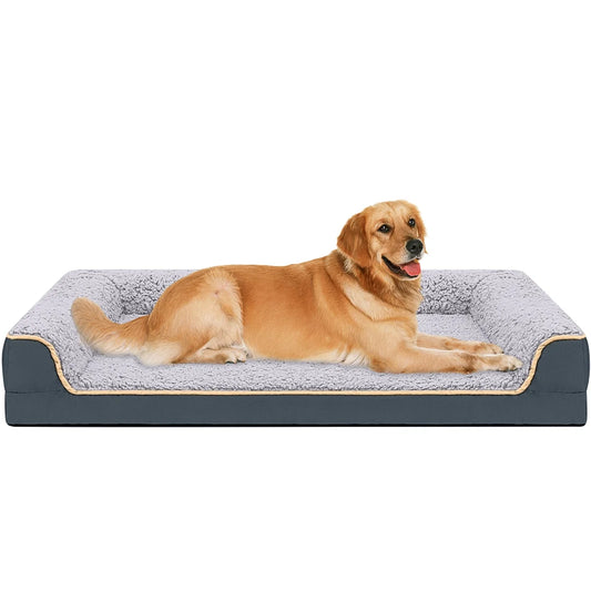 Dog Bed for Large Medium Small Dogs Orthopedic Dog Sofa Bed Non Slip Pet Couch with Removable Washable Cover Supportive Egg Crate Foam S to XL, Dark Gray