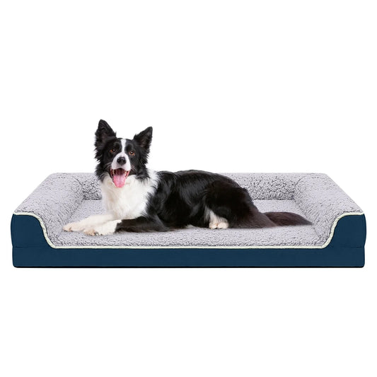 Dog Bed for Large Medium Small Dogs Orthopedic Dog Sofa Bed Non Slip Pet Couch with Removable Washable Cover Supportive Egg Crate Foam S to XL