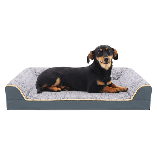Dog Bed for Large Medium Small Dogs Orthopedic Dog Sofa Bed Non Slip Pet Couch with Removable Washable Cover Supportive Egg Crate Foam S to XL, Dark Gray