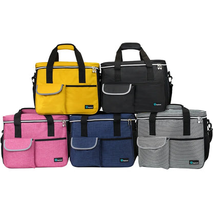 Dog Travel Bag, Travel Pet Bag Organizer, Dog Food Travel Bag with Food Container and Bowls, Dog Travel Supplies Gift Accessories for Weekend Camping, Dog Cat Diaper Bag (Pink, Medium)